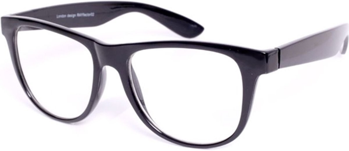 Bril Zonder Sterkte - Nerd Bril - Wayfarer Zwart