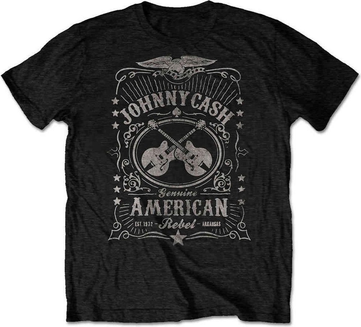 Johnny Cash - American Rebel Heren T-shirt - XL - Zwart