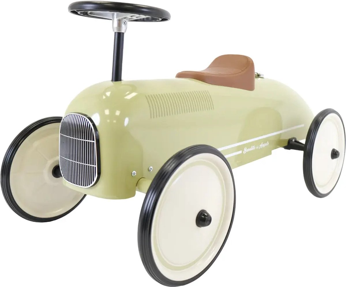   Metalen   Oldtimer Retro Groen vanaf 1 Jaar voor Jongens en Meisjes - Loop Auto voor Kinderen Retro Green - voor Binnen en Buiten