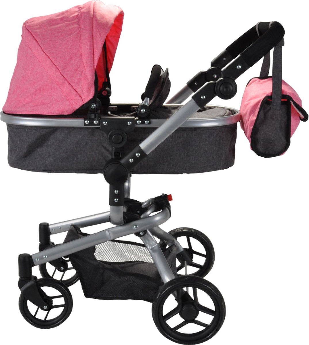 Bandits and Angels Classic Angel 2in1 roze poppenwagen