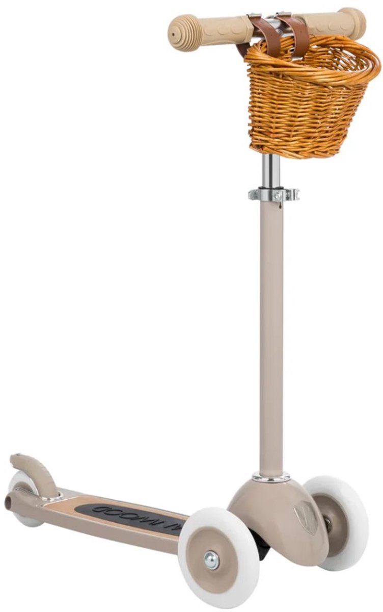 Banwood Scooter - Beige- Step met mandje - Kinderstep - Vintage step