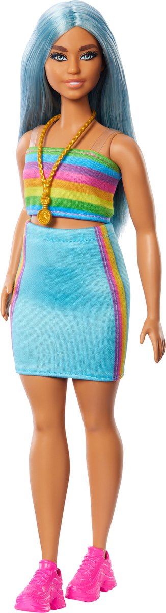 Barbie 65 jaar Fashionistas - Met regenboog topje - Modepop