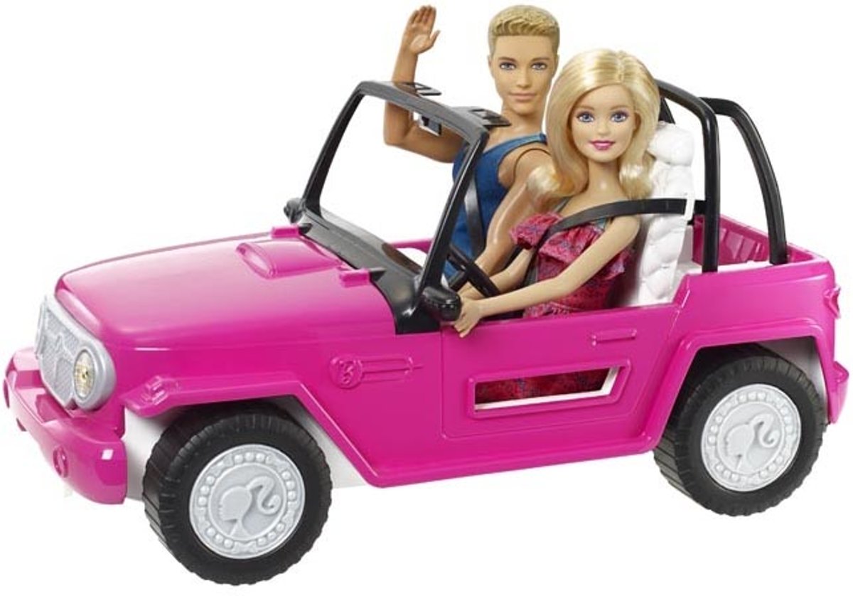 Barbie Beach Cruiser Auto met Ken & Barbie