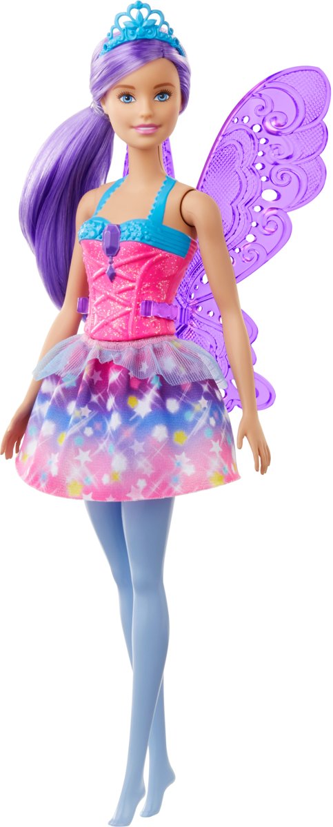Barbie Dreamtopia Fee met paars haar - Barbiepop