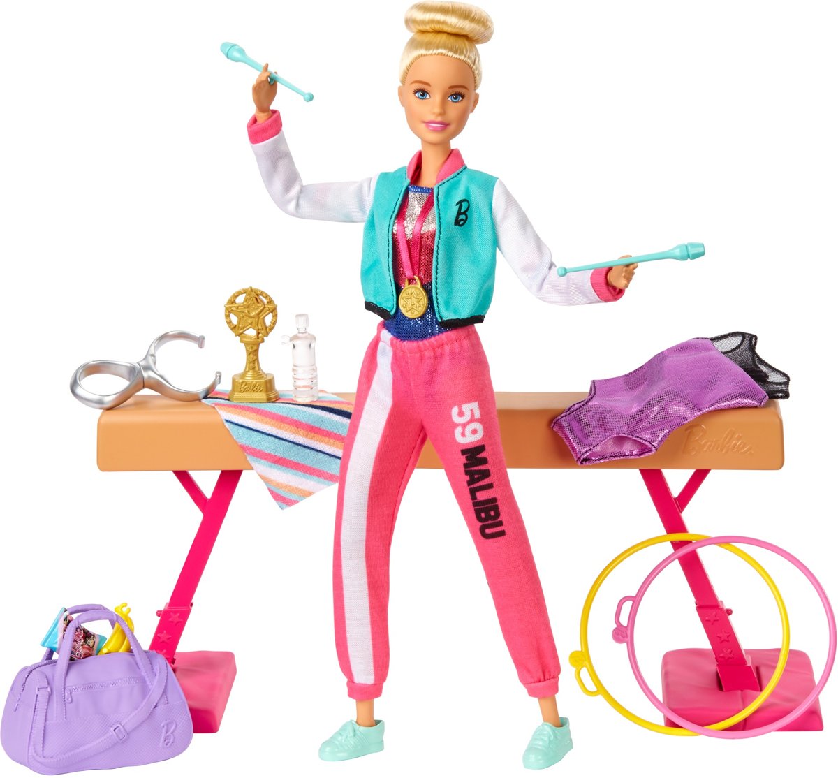 Barbie Gymastiek Pop en Speelset - Barbiepop