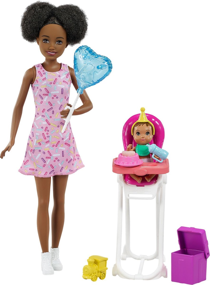 Barbie Skipper Babysitter Speelset - Verjaardag donkere