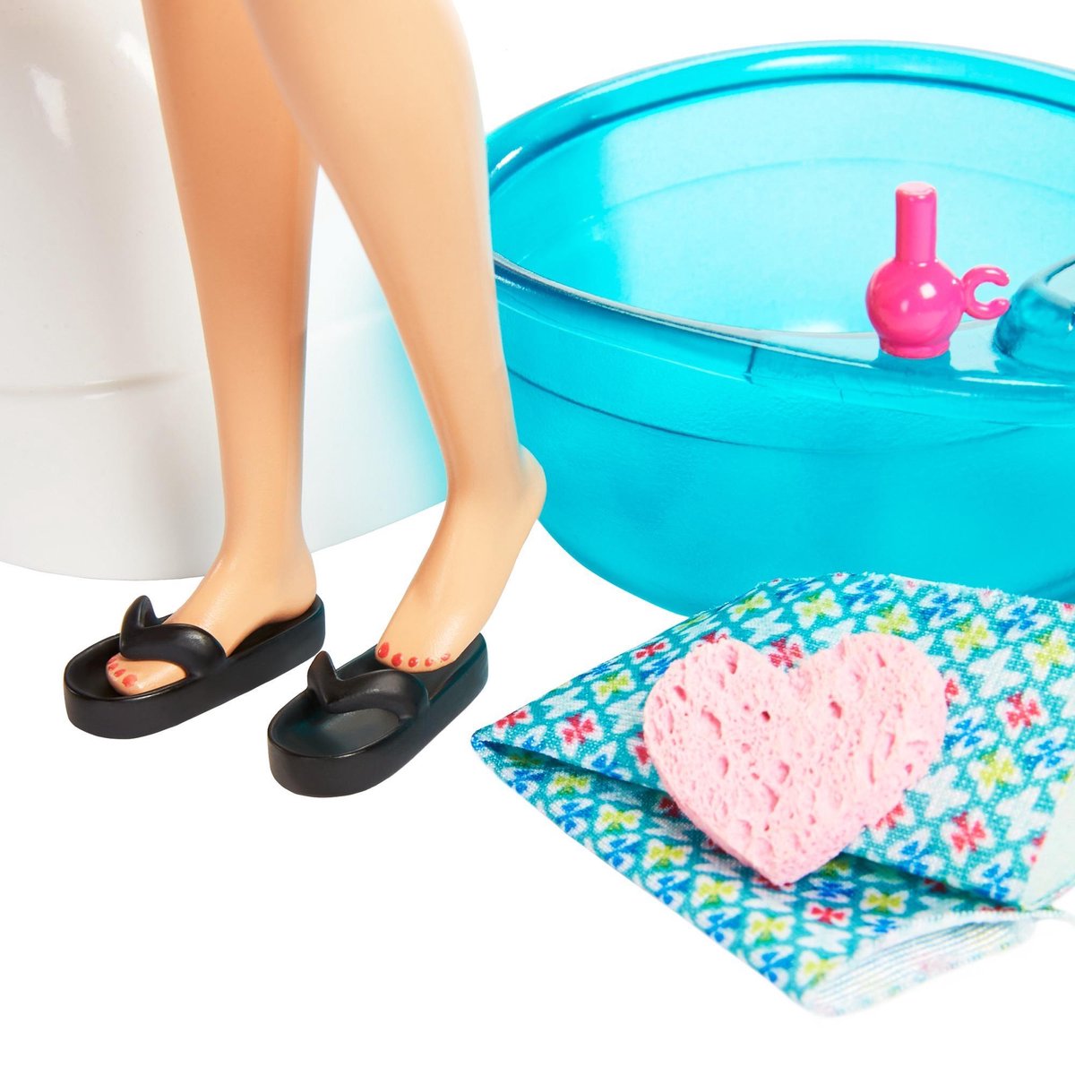 Barbie manicure/pedicure spa, speelset, Blonde Barbie pop, puppy, bruispakjes en kleurverandering