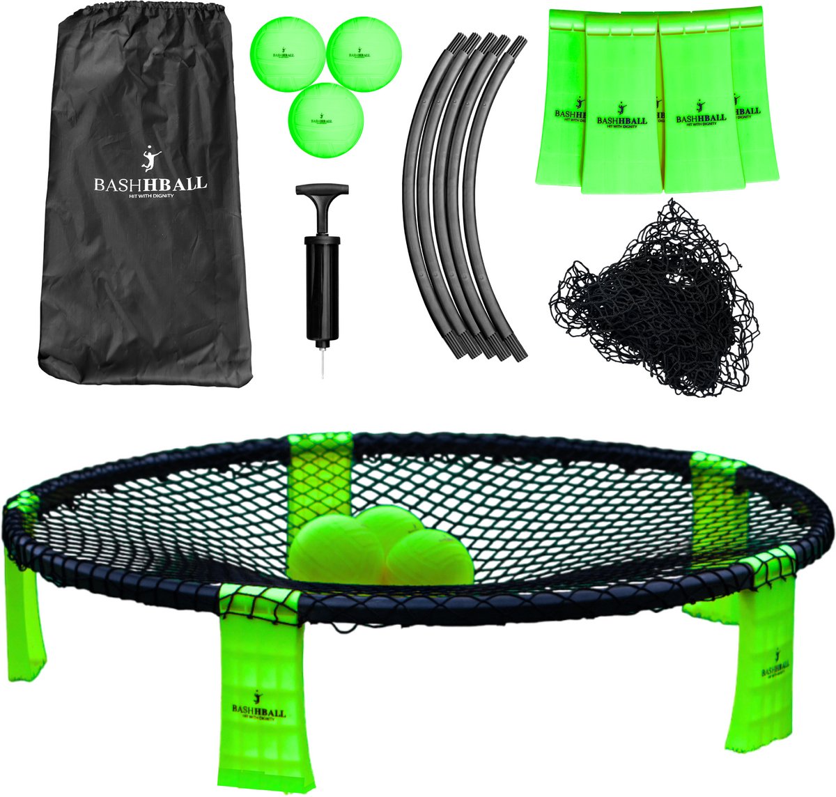 BashhBall© - 3 Kleuren - Roundball - Smashball - Roundnet - Geschikt Voor Spikeball