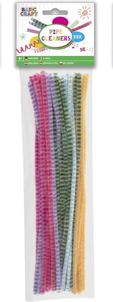 Chenilledraad Gestreept Diverse Kleuren 35 stuks 30CM - Chenille Draad - Pijpenragers