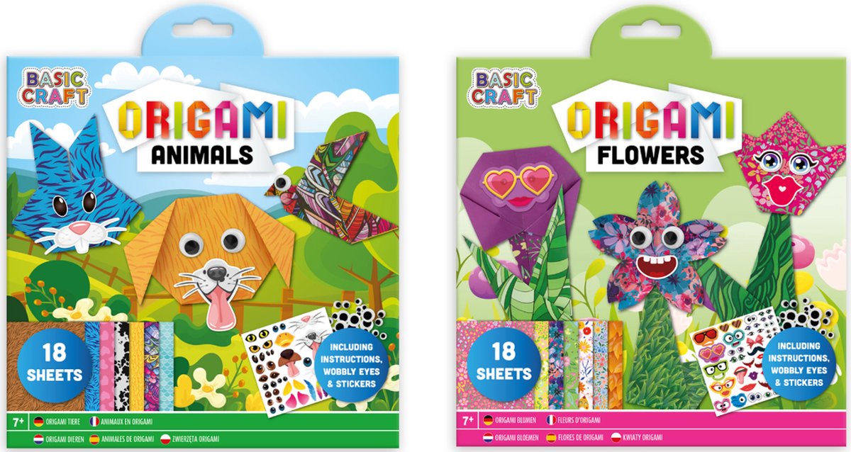 Origami set bloemen of dieren