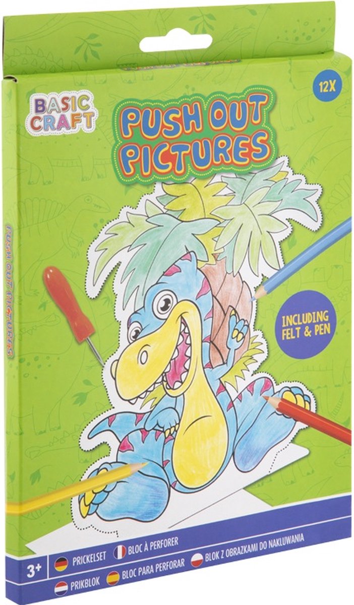 Prikblok voor Kinderen Thema Dinos - Inclusief Prikmat en Prikpen