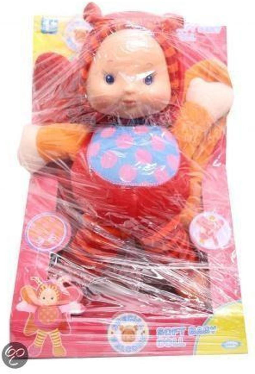Cititoy Soft baby doll 27,5cm rood