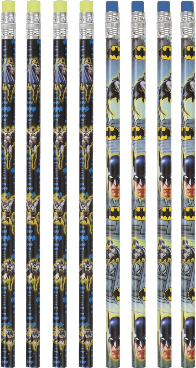 8 Batman™ potloden - Feestdecoratievoorwerp