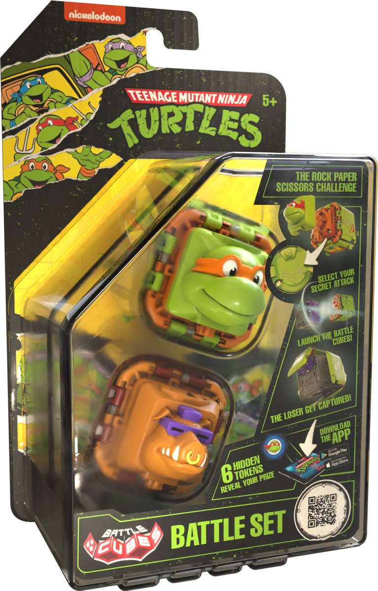 TMNT Battle Cube - Mikey VS Bebop - Battle Fidget Set