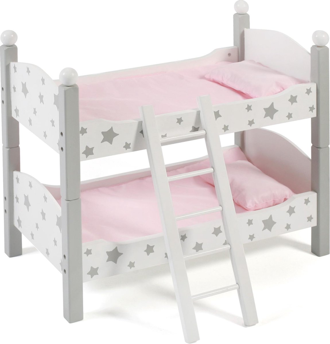   - Houten Poppen Stapelbed - Grey Stars
