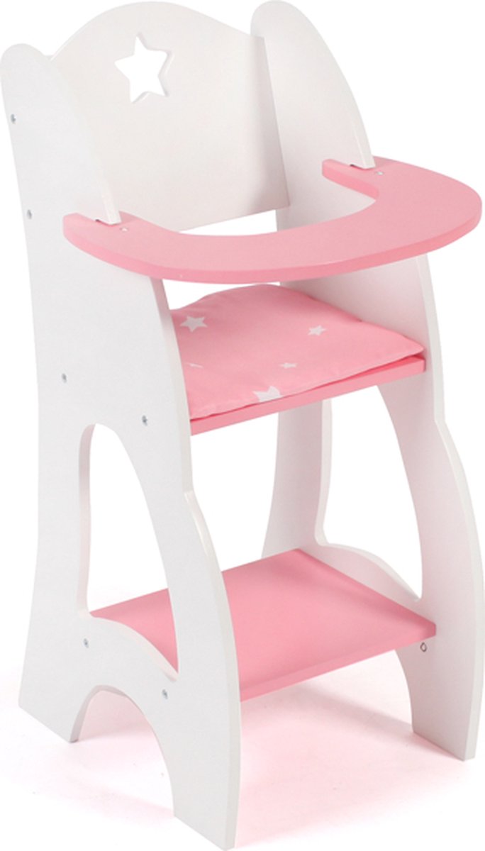   - Luxe Houten Poppenstoel - Pink Stars