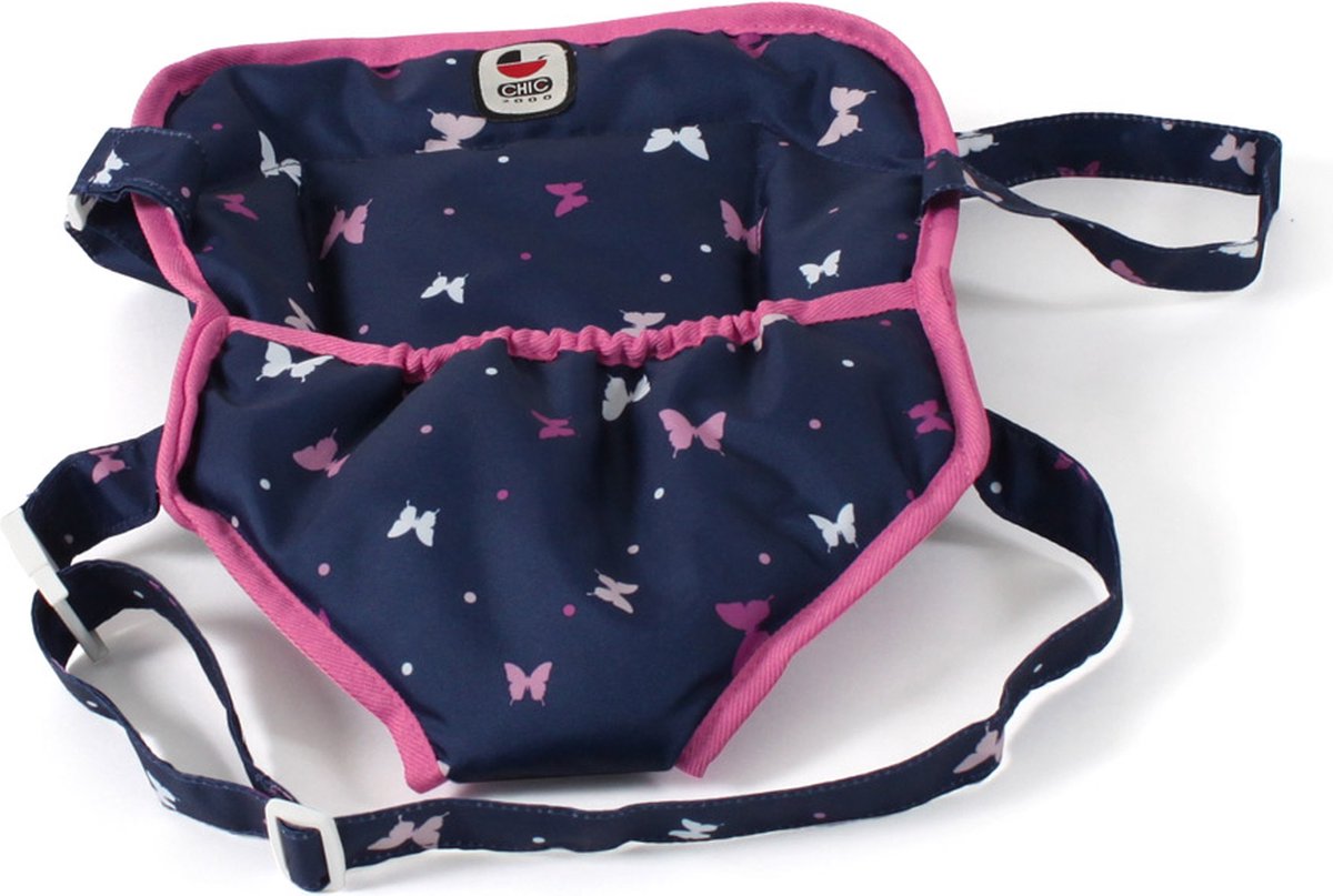   - Poppen Draagzak - Vlinders Navy Roze