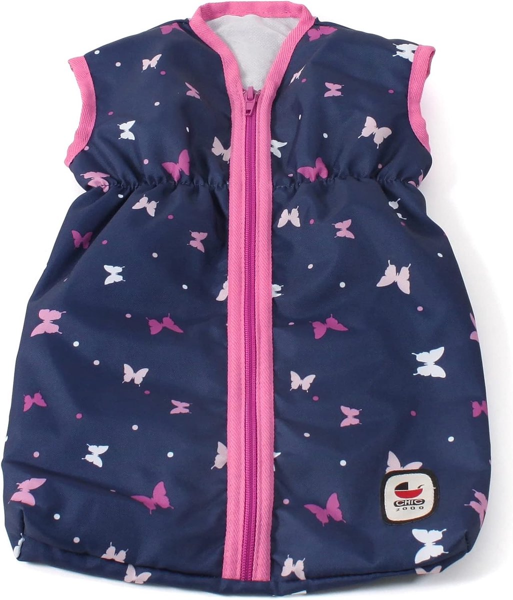 Bayer Chic 2000 - Poppen Slaapzak - Vlinders Navy Roze