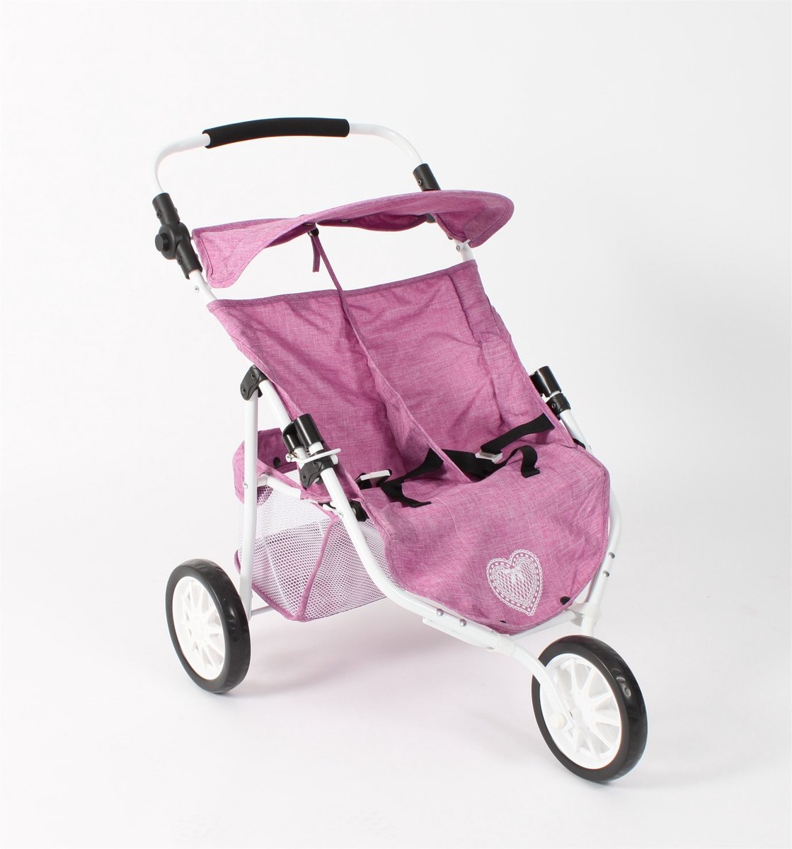 Jogger kinderwagen met 3 wielen voor 2 poppen