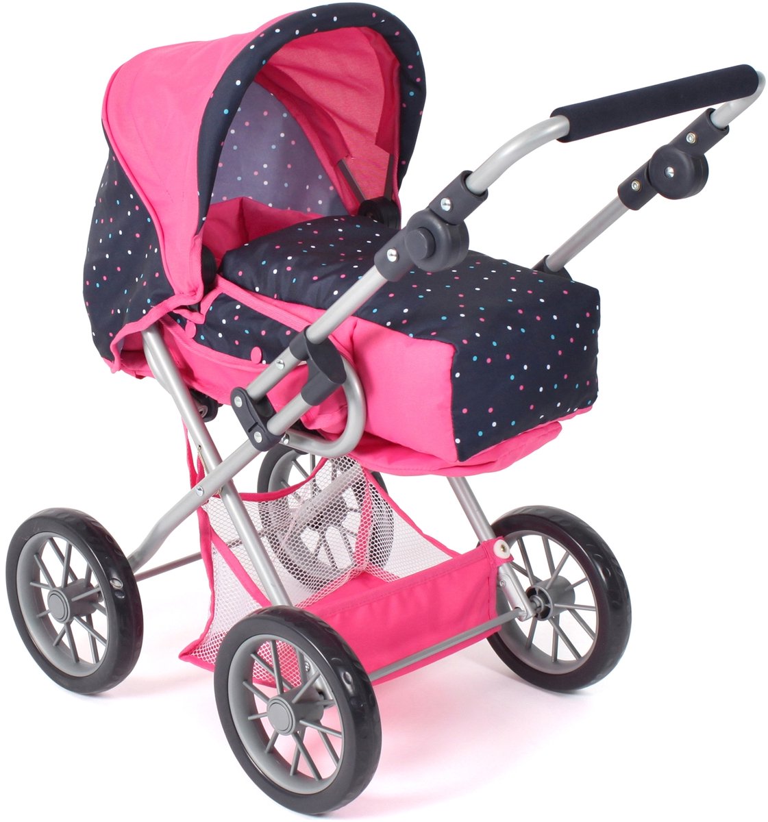 LENI kinderwagen, roze met stippen