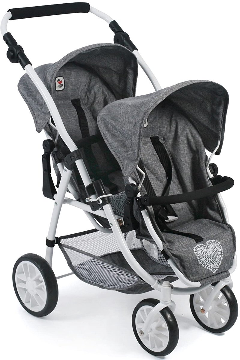 TWINNY tandem buggy, Jeans Grijs