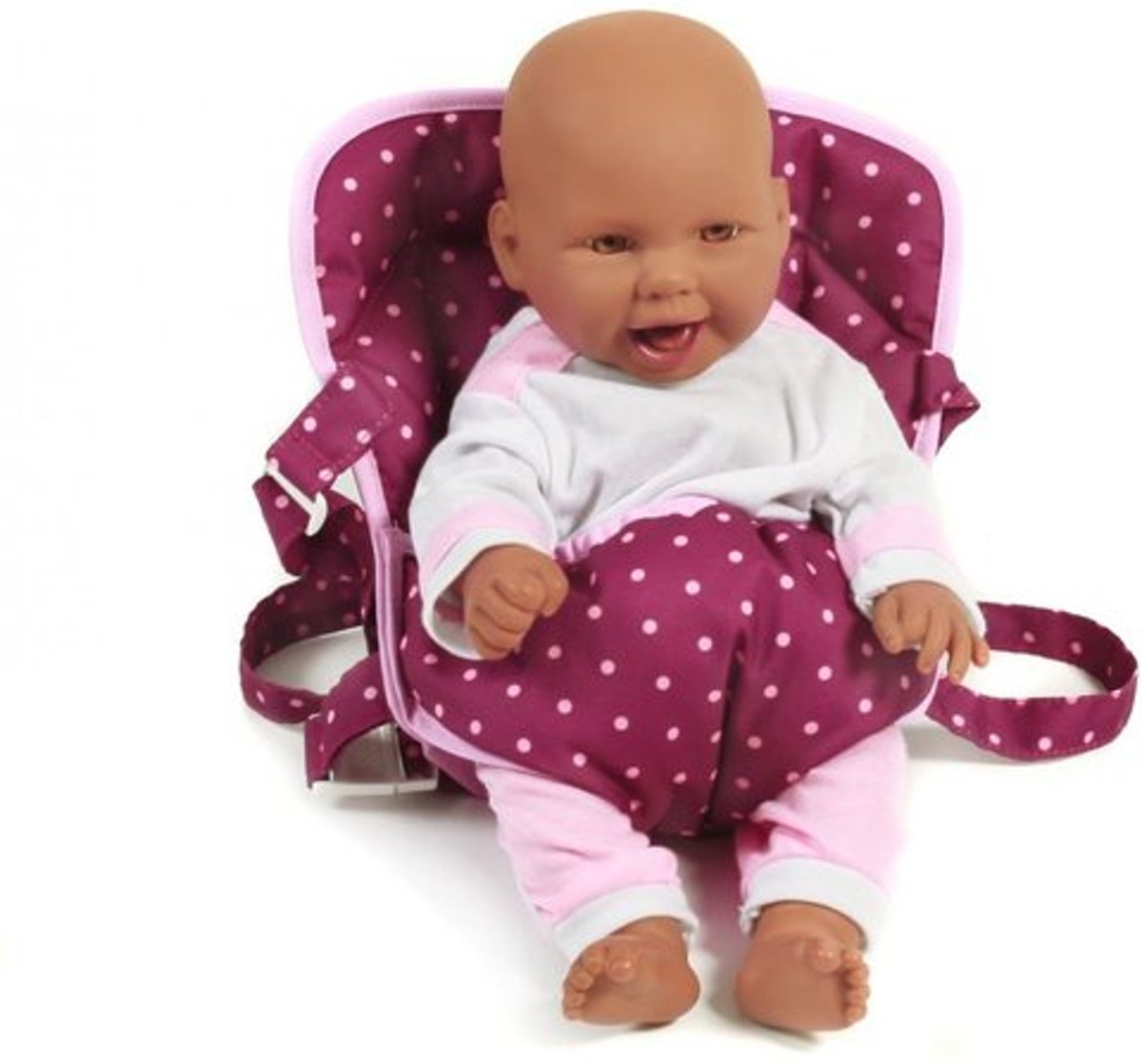   Poppendraagzak (paars met lila stippen)