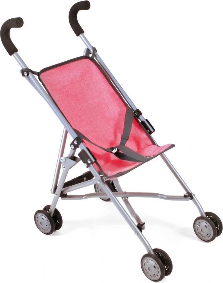 Bayer chic Poppenbuggy Roma (donkerroze/grijs)