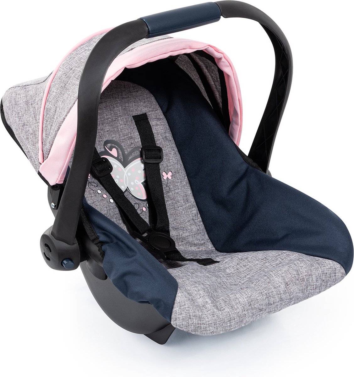   - Autostoeltje Deluxe Car Seat voor poppen - Grijs et Roze