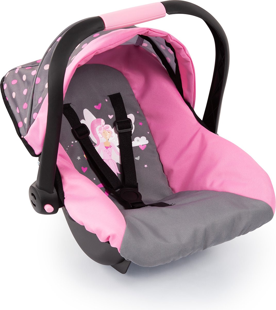 Bayer Design - Autostoeltje Deluxe Car Seat voor poppen - Roze met Fee