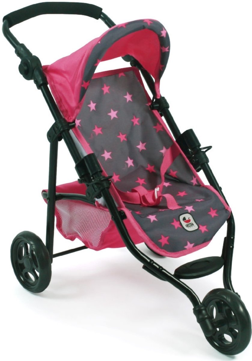   Chic - Poppenbuggy - Jogging model - Lola - Hardroze & grijs met sterren