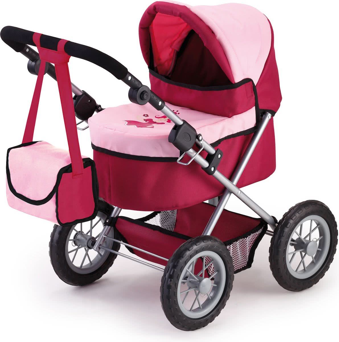 Bayer Poppenwagen Trendy - Rood/Roze