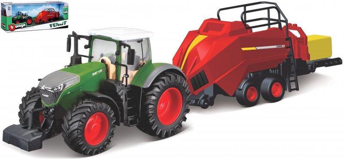 Bburago Fendt 1050 VARIO + BALER LIFTER 10 CM modelauto schaalmodel