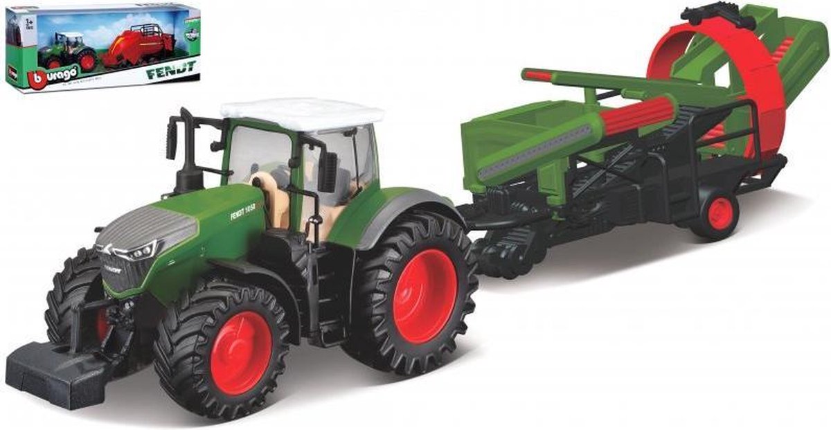 Bburago Fendt 1050 VARIO + CULTIVATOR 10 CM modelauto schaalmodel