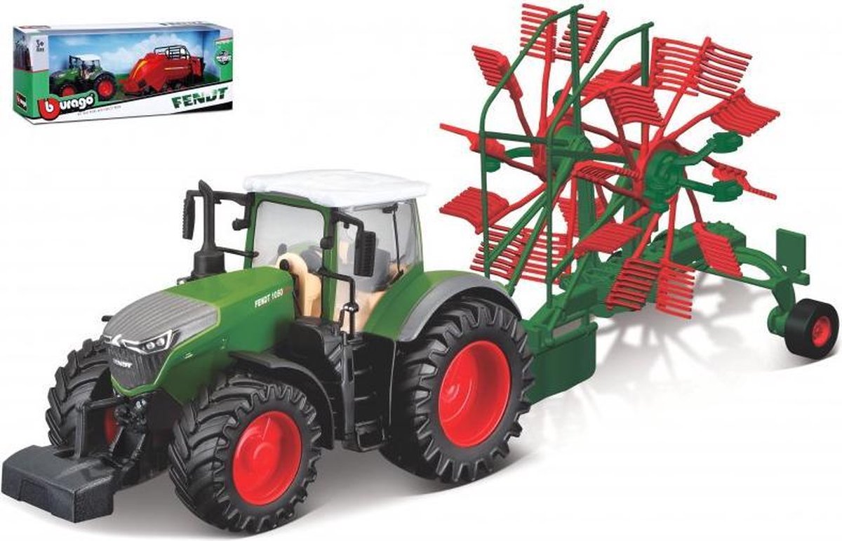 Bburago Fendt 1050 VARIO + WHIRL RAKE 10 CM modelauto schaalmodel
