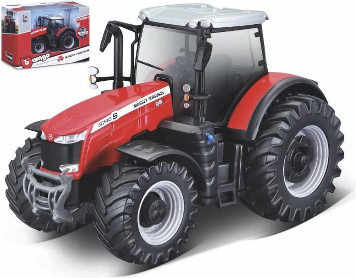 Bburago Massey Ferguson 8740S rood modelauto schaalmodel 10 CM