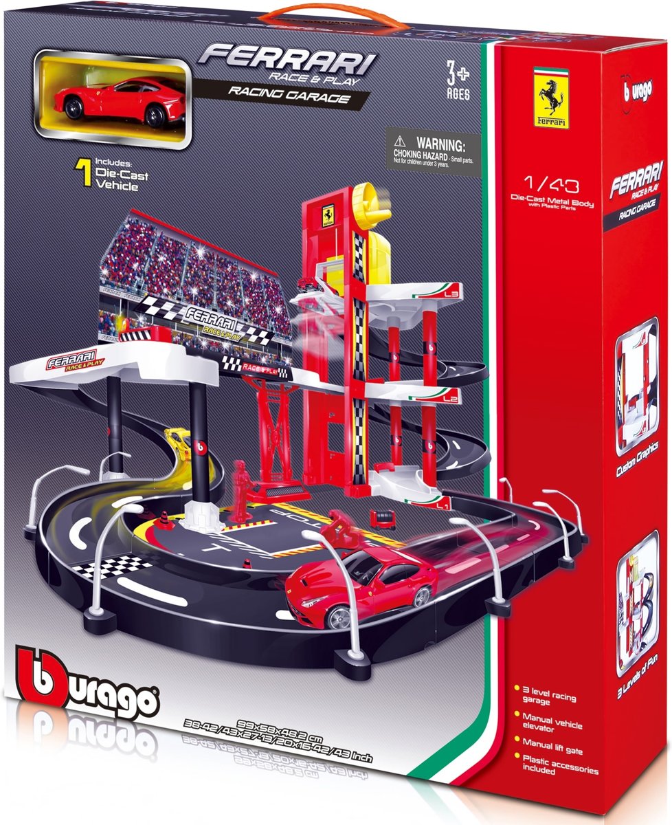   Race & Play  set Met Ferrari F12 1:43 Rood