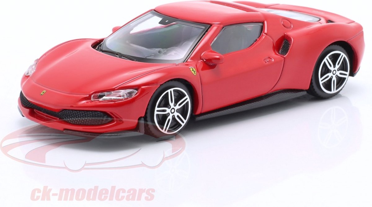 Ferrari 296 GTB lengte 10 cm Bburago 18-36055RED schaalmodel 1:43 modelauto speelgoedauto