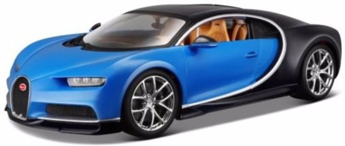 Modelauto Bugatti Chiron 1:43 blauw - auto schaalmodel / miniatuur autos