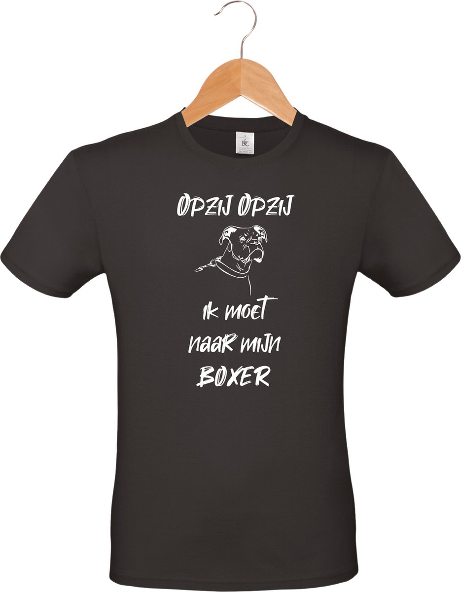 mijncadeautje - T-shirt unisex - zwart - Opzij Opzij ik moet naar mijn : Boxer - maat XL