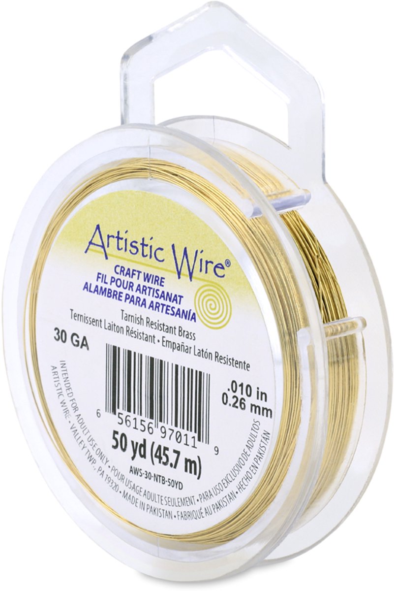 Artistic wire 30 gauge (0.26mm) - tarnish resistant brass - 45.7 meter
