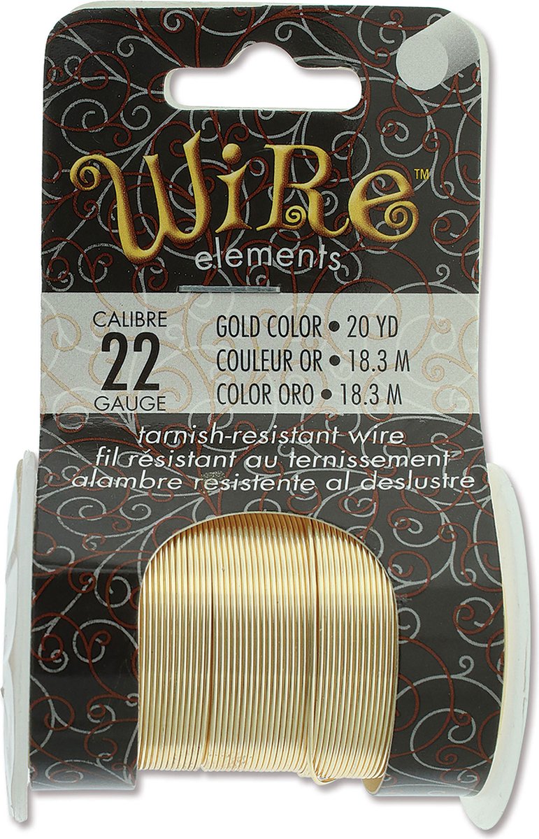 Beadsmith Wire Lacquered Tarnish Resistant 22 Gauge (.64mm) Gold x18.3m