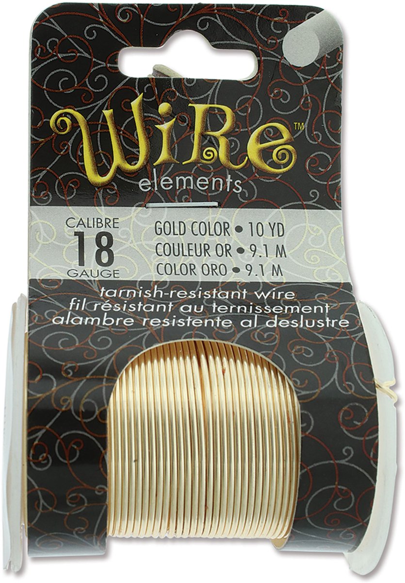 Wire Lacquered Tarnish Resistant 18 Gauge (1mm) Gold x9.1m