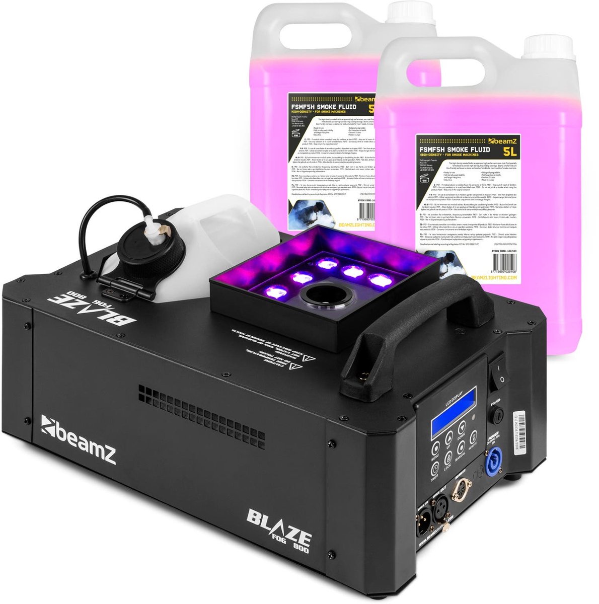 BeamZ BLAZE800 rookmachine - Horizontale en verticale rook - 12x 4W RGBA LED’s - 10 liter vloeistof