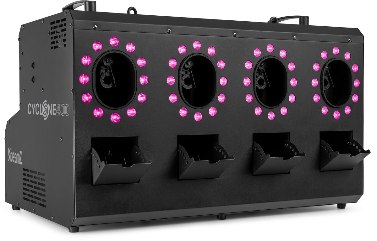 BeamZ Cyclone400 Rook- en bellenblaasmachine combi - Met lichteffecten - 48 RGBW LED’s