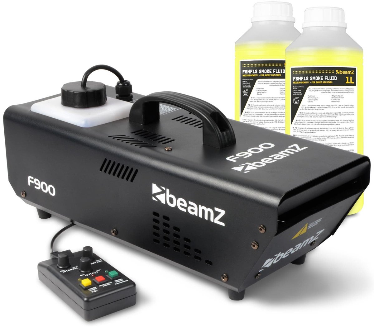 BeamZ F900 fazer rookmachine met 2 liter rookvloeistof - Inclusief afstandsbediening - 900W
