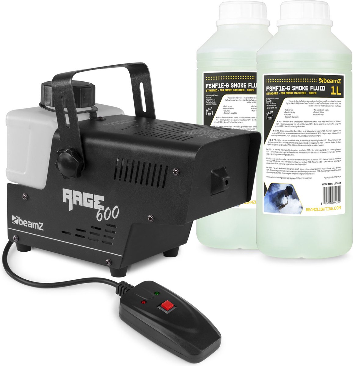   RAGE600I rookmachine met 2 liter rookvloeistof - 600W