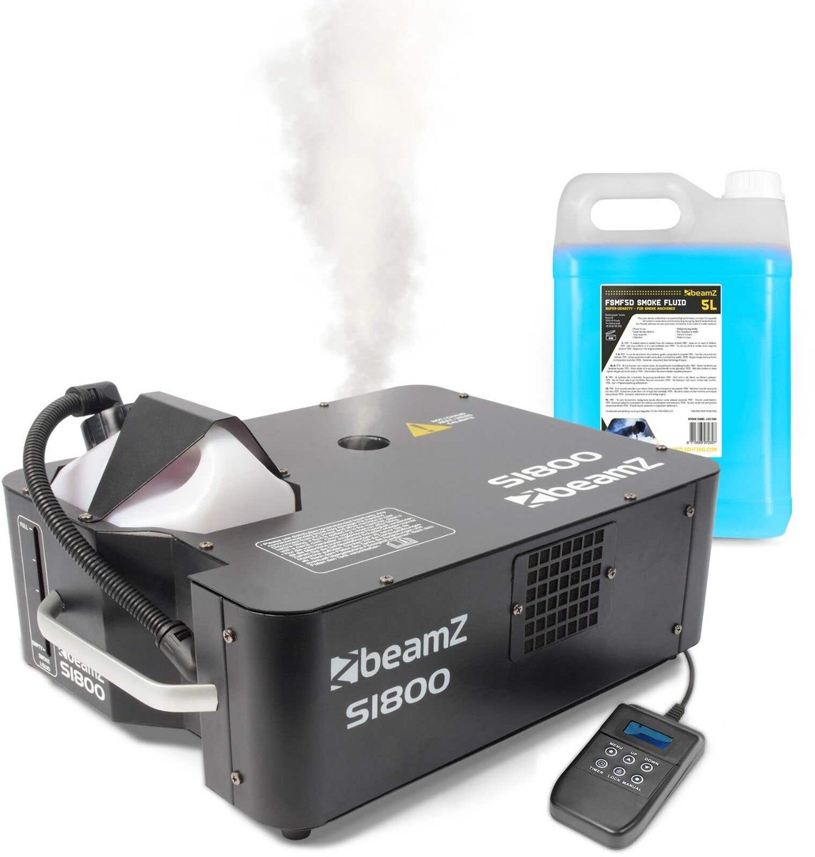 BeamZ S1800 rookmachine set - Horizontale en verticale rookmachine - Met 5 liter rookvloeistof