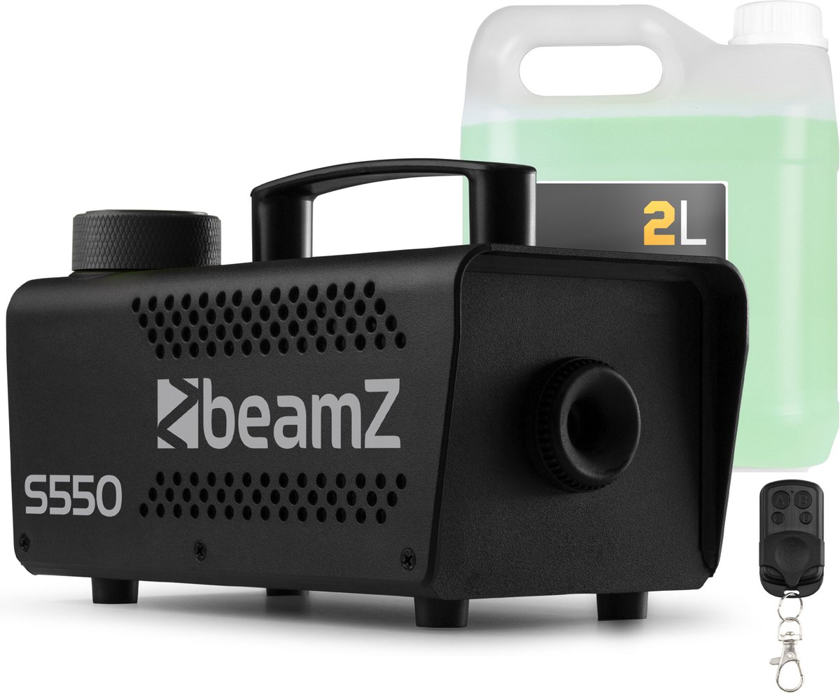 BeamZ S550 rookmachine met 2 liter rookvloeistof - Party rookmachine met afstandsbediening - 550W