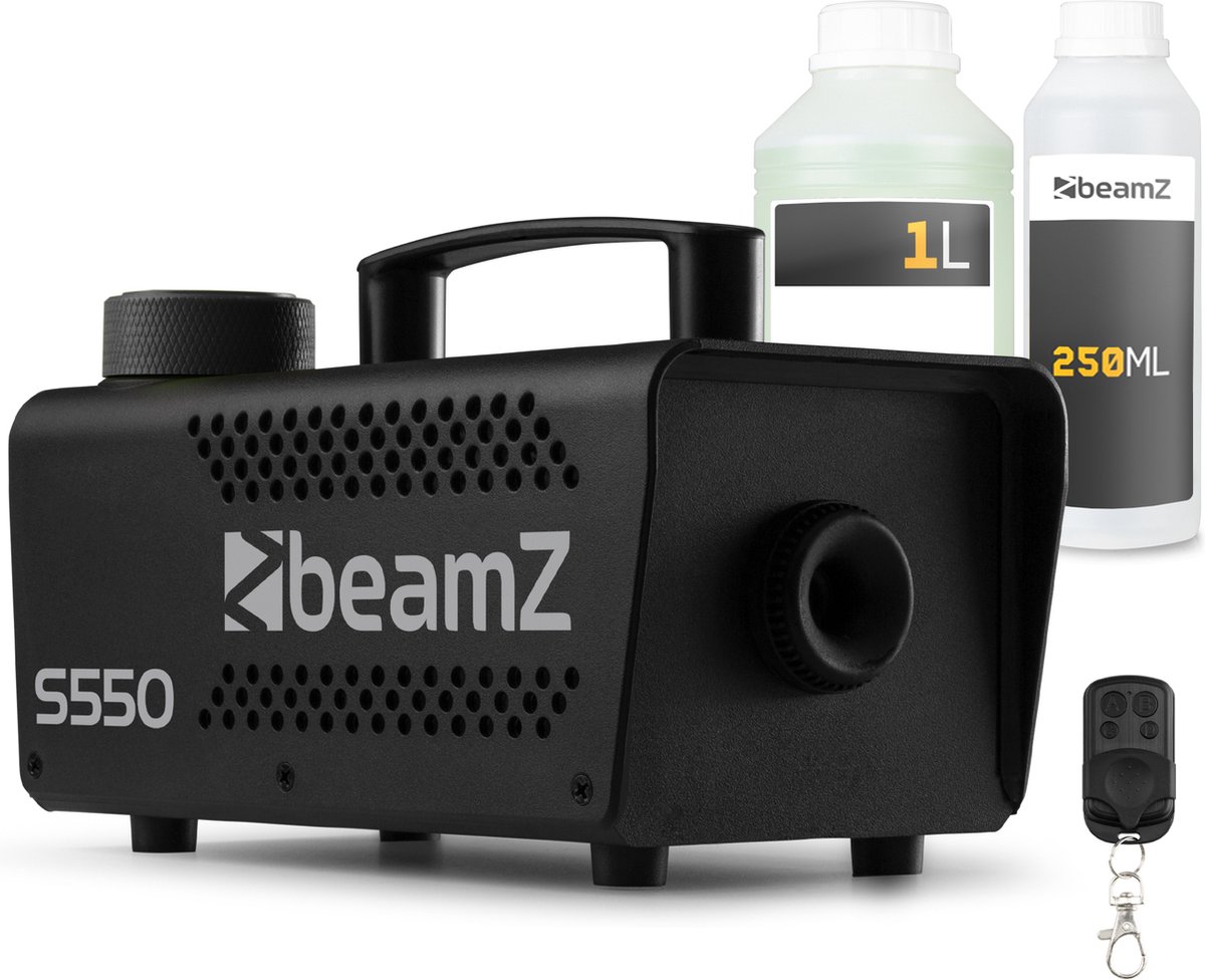 BeamZ S550 rookmachine set met reinigings- en rookvloeistof - Inclusief afstandsbediening - 550W