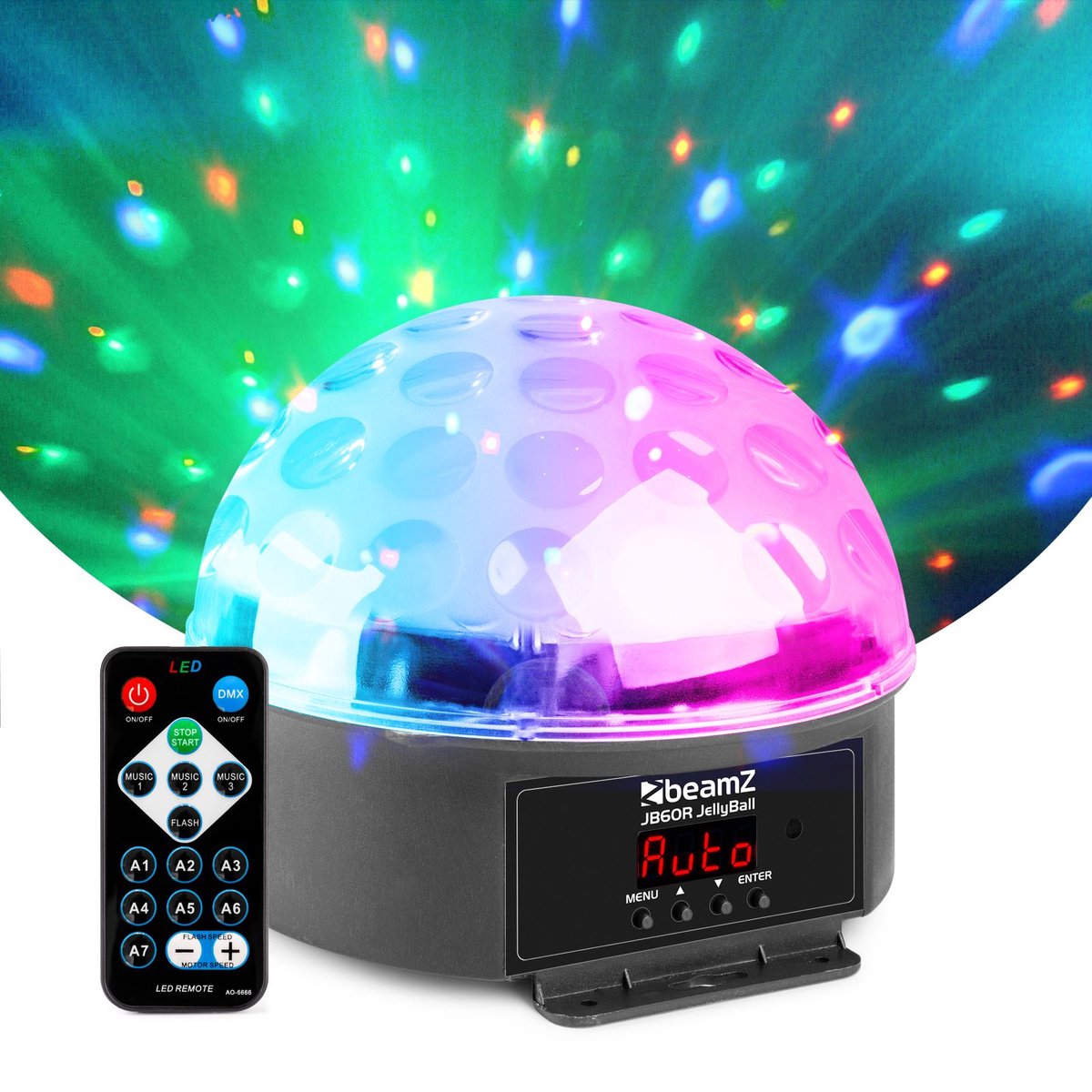   -   JB60R - Ruimtevullend lichteffect met halve discobal en 6 felle LEDs